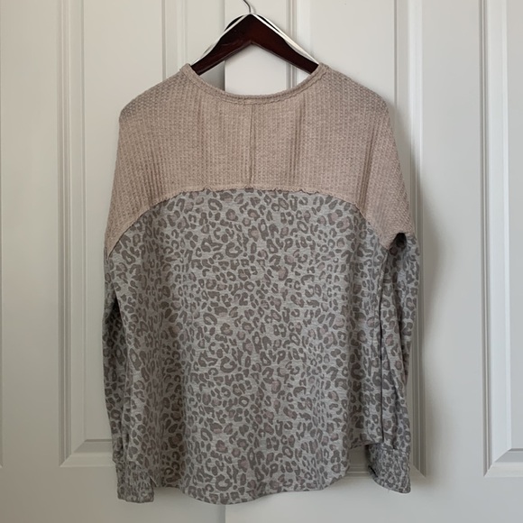 Knox Rose Multi Media pink Leopard Print XL long sleeve shirt soft lightweight - Picture 5 of 8